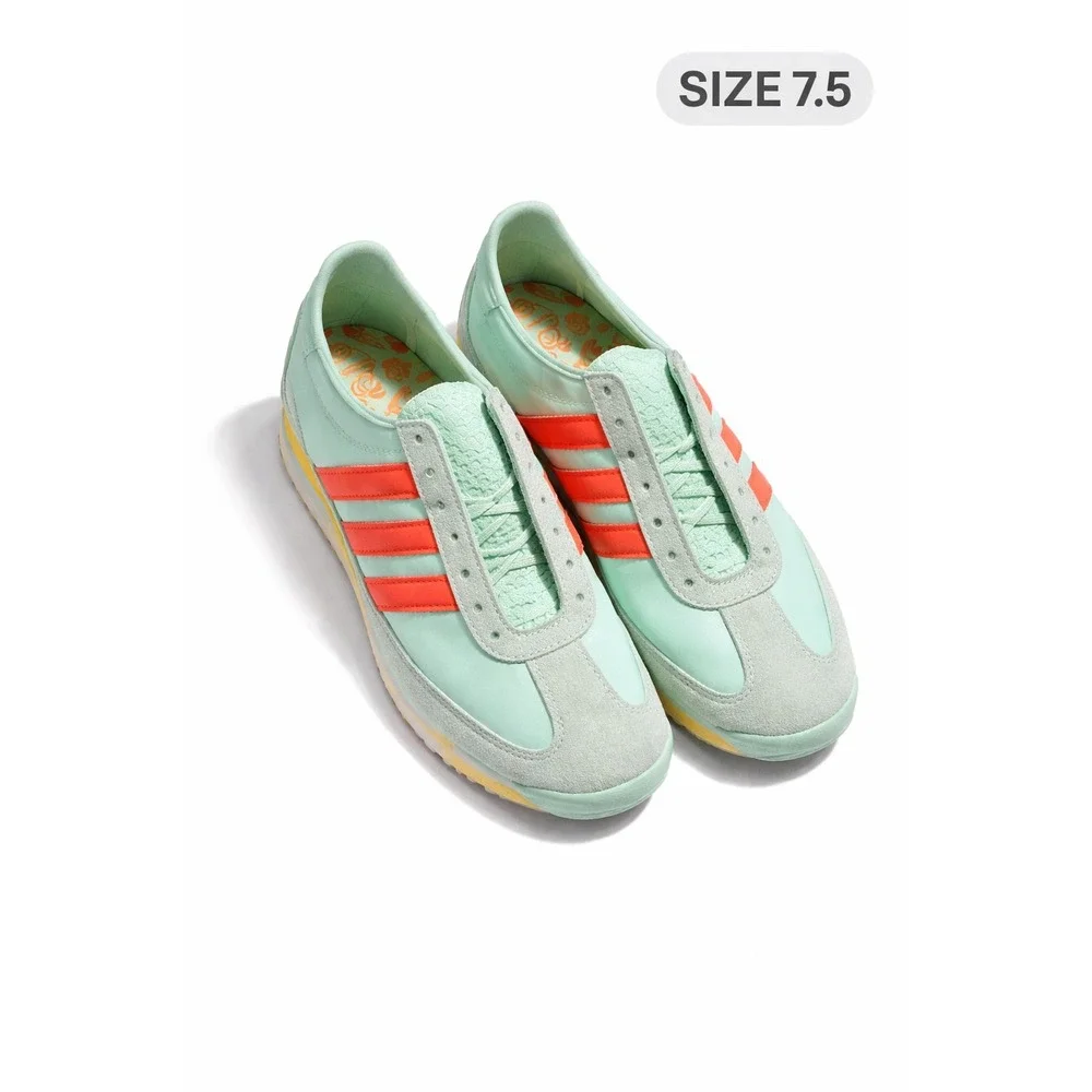 Adidas SL 72 Retro Sneakers Womens 7.5 Green Solar Red Nylon Suede Running Shoes